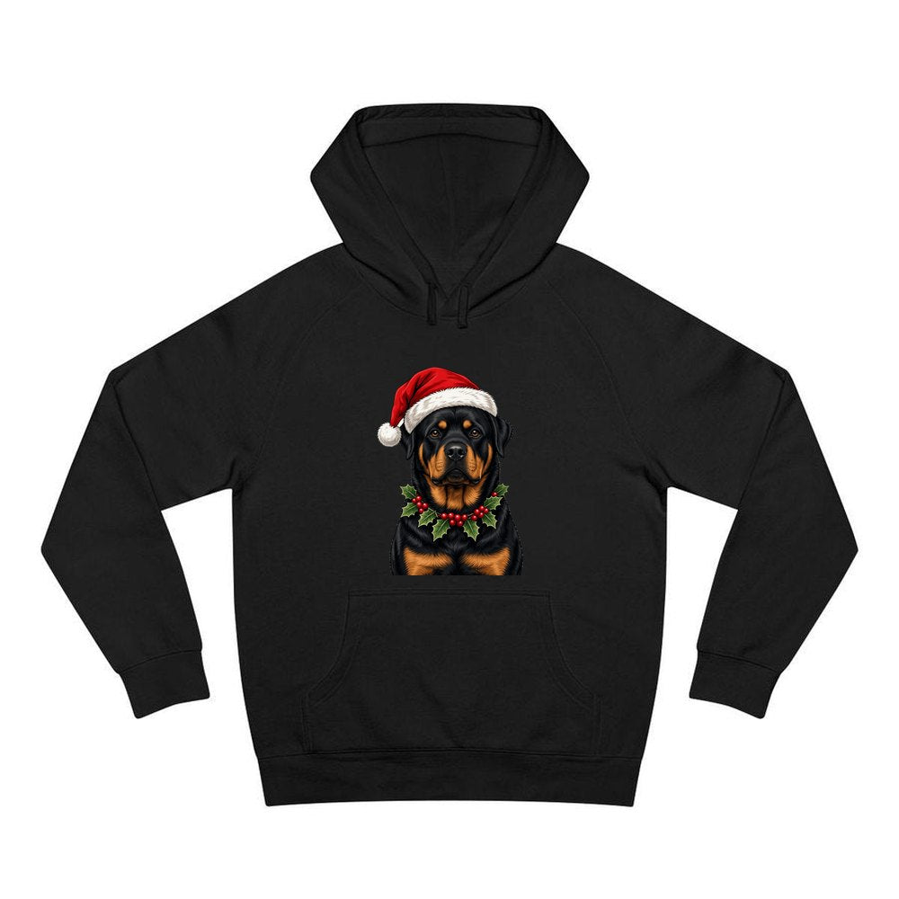 Rottweiler personalised Christmas hoodie in black