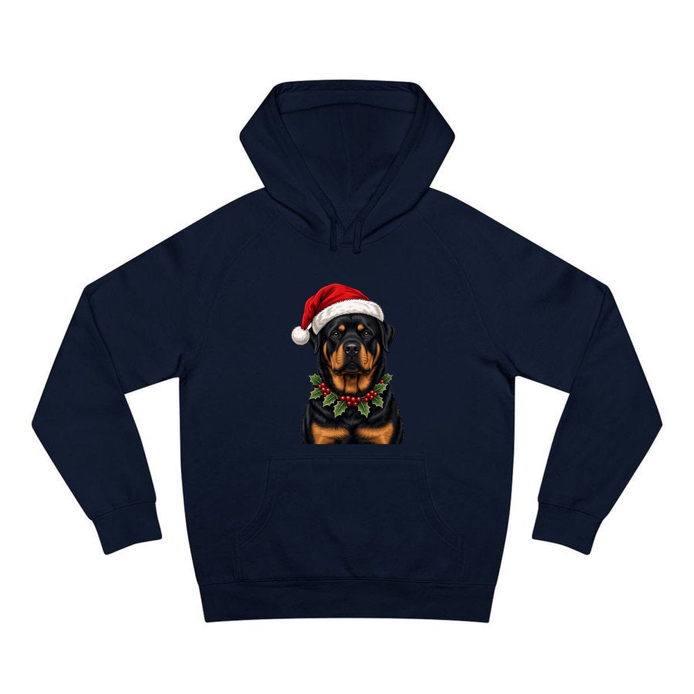 Rottweiler personalised Christmas hoodie in navy
