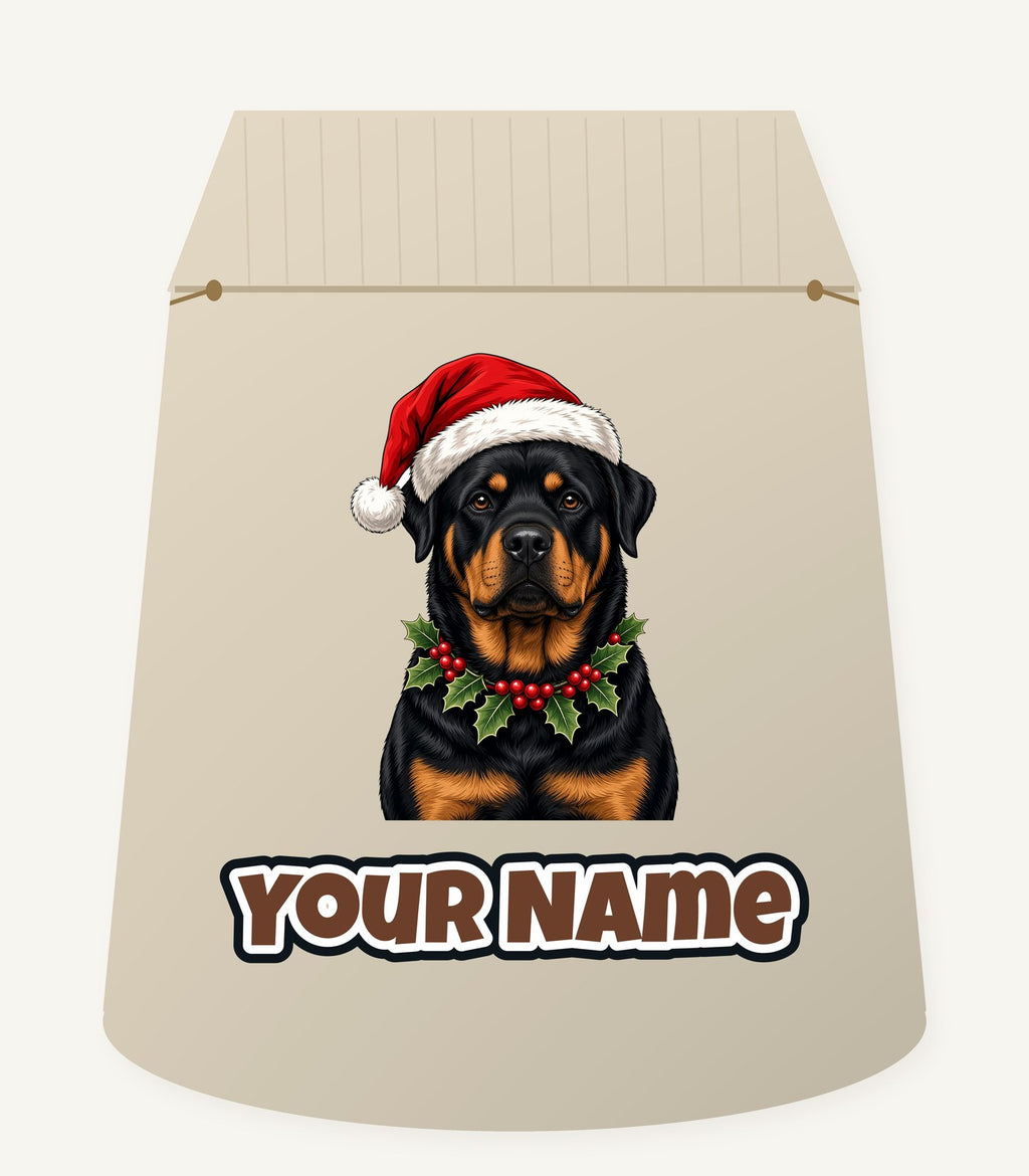 Rottweiler Christmas Personalised Santa Sack