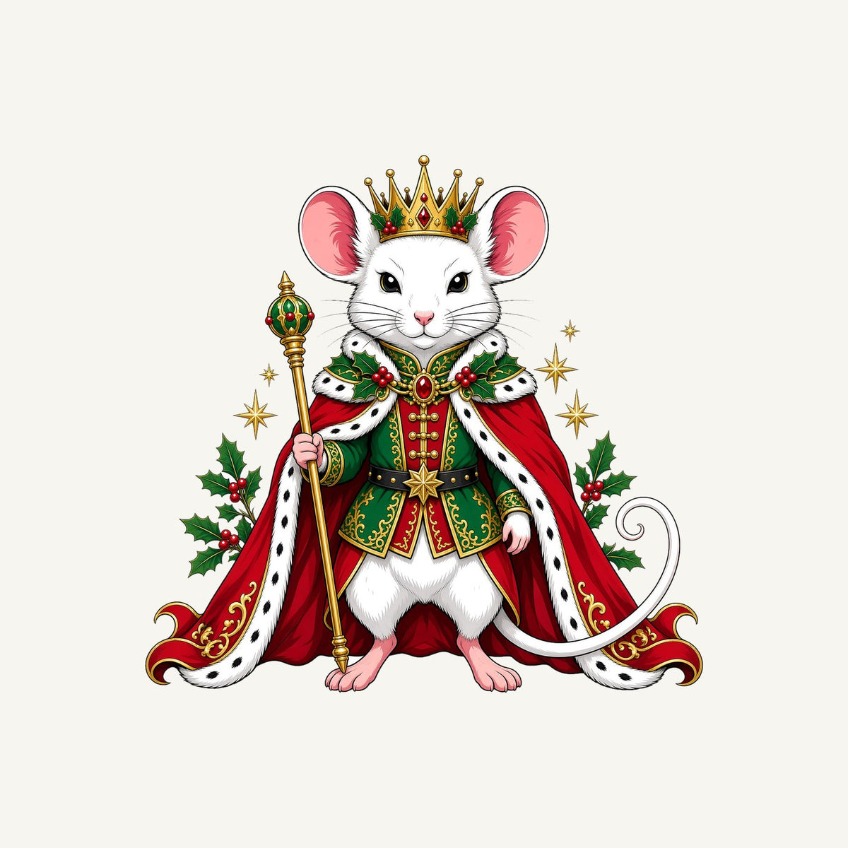 Royal Christmas Mouse Personalised Kids Tee and Baby Bodysuit