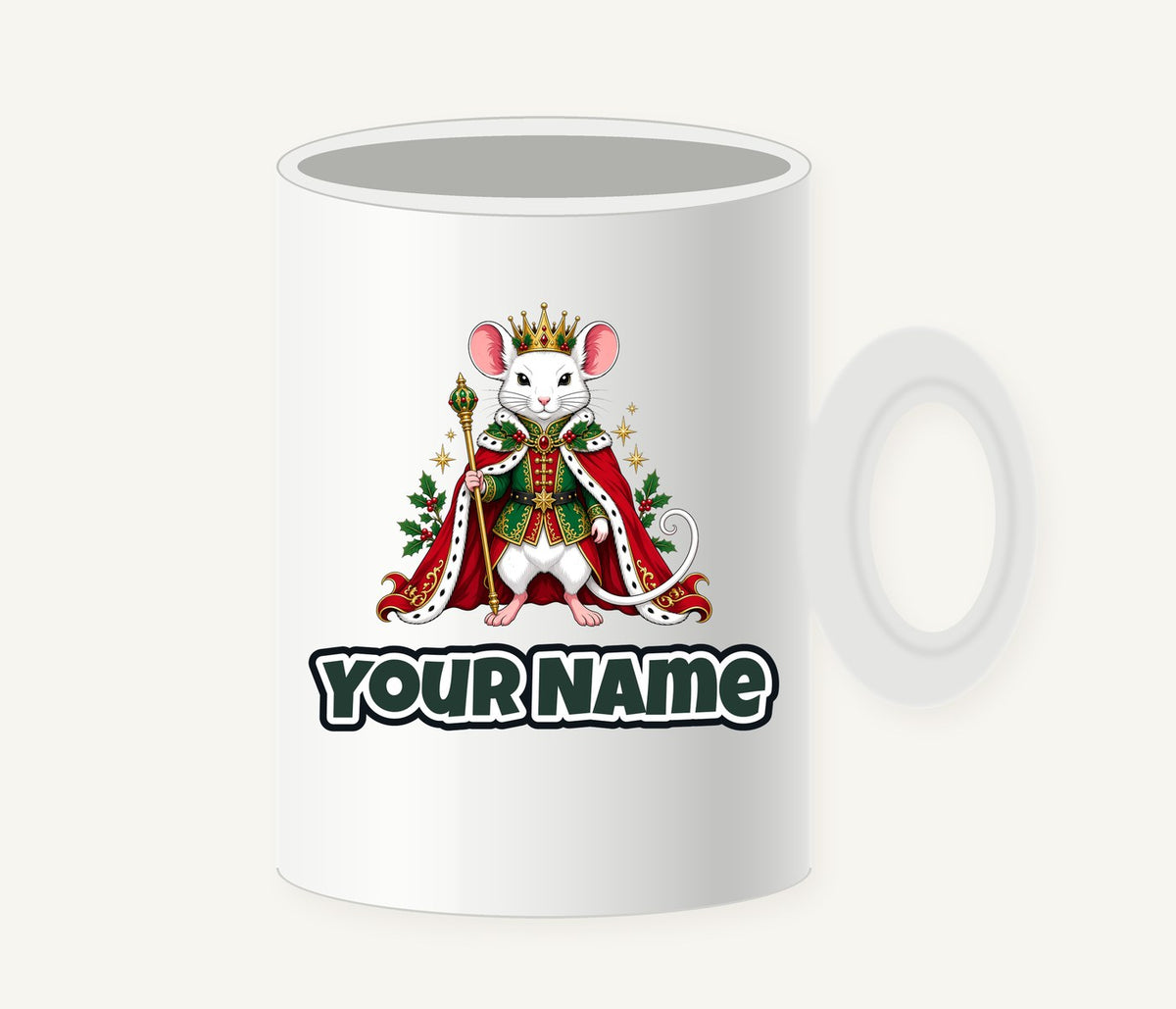 Royal Christmas Mouse Personalised Christmas Mug