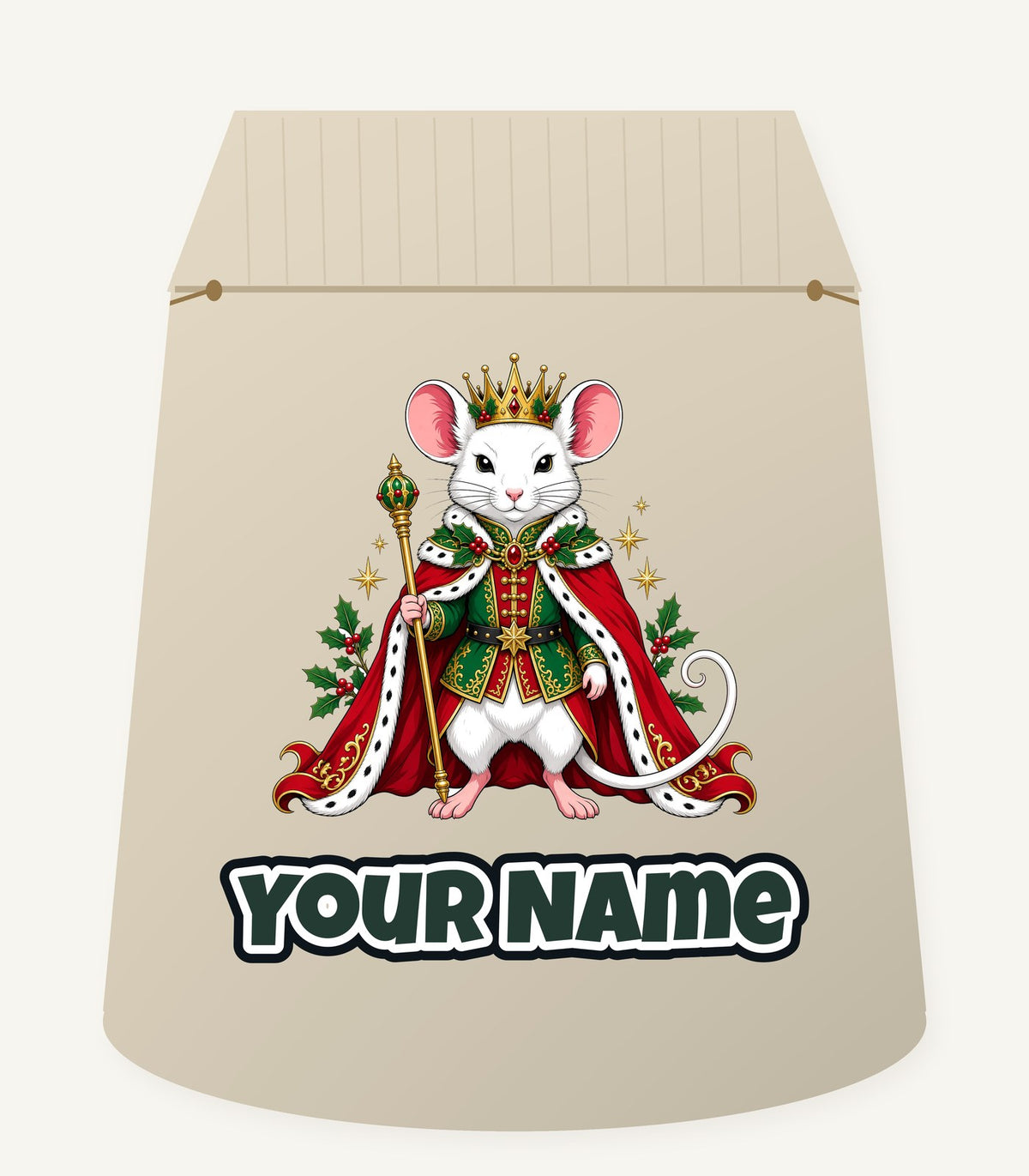 Royal Christmas Mouse Personalised Santa Sack