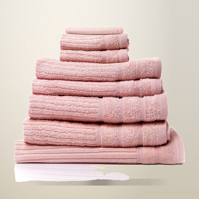 Royal Comfort Eden 8 Piece Egyptian Cotton Towel Set, Blush