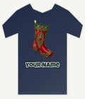 Ruby And Gold Stocking Personalised Kids Tee and Baby Bodysuit