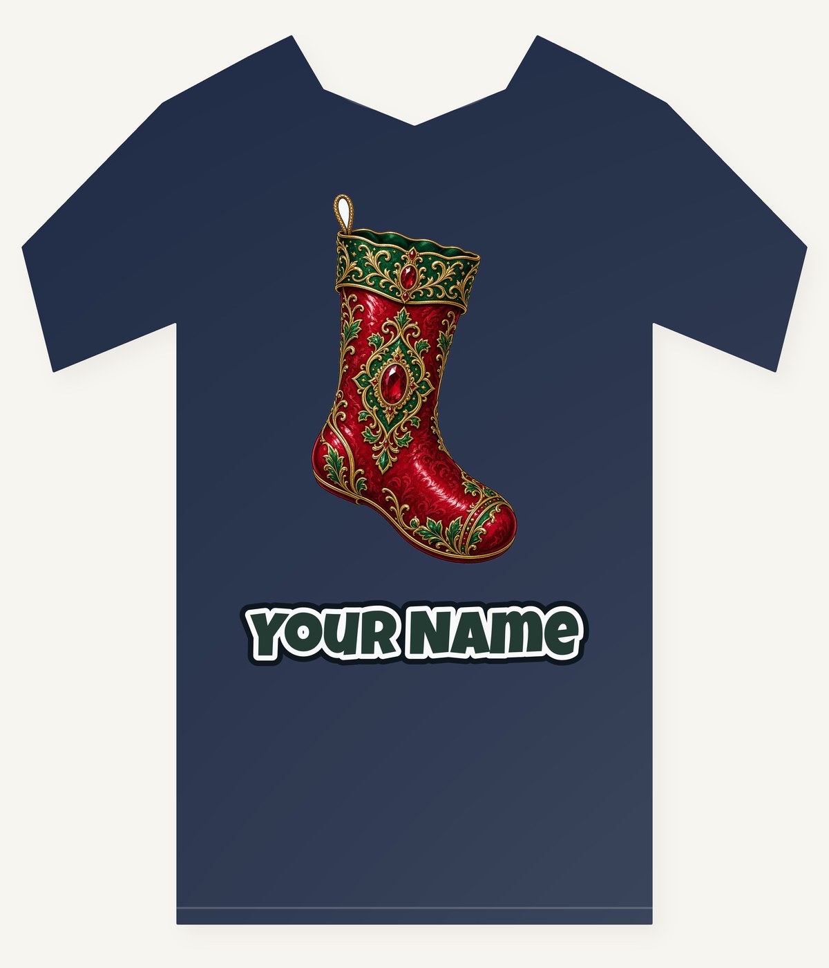 Ruby And Gold Stocking Personalised Kids Tee and Baby Bodysuit
