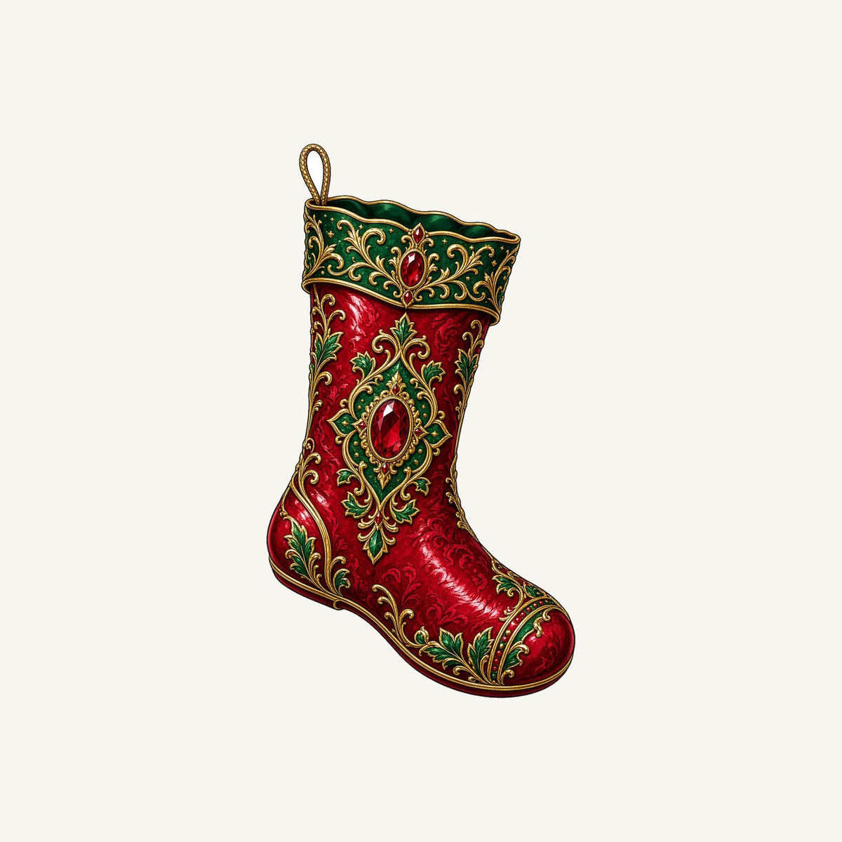 Ruby And Gold Stocking Personalised Santa Sack