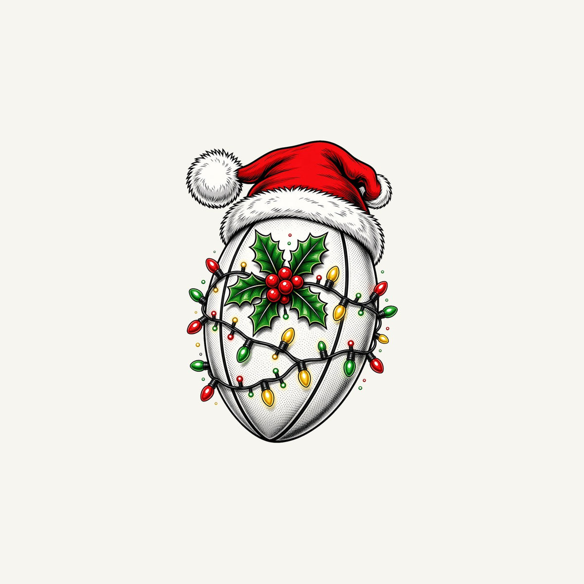 Rugby Ball in Santa Hat Personalised Christmas Mug