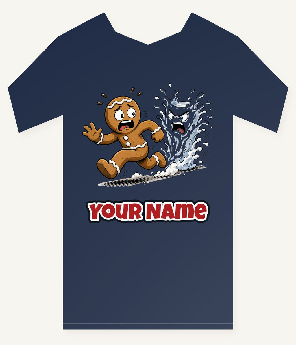 Run, Gingerbread, Run Personalised Kids and Baby Christmas Tee