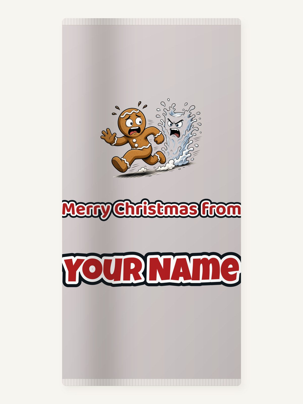 Run, Gingerbread, Run Personalised Beach Towel