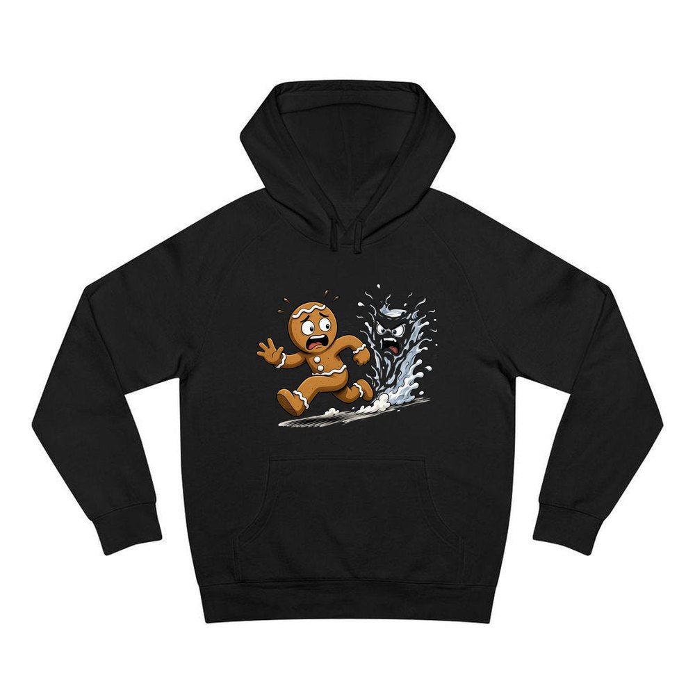 Run, Gingerbread, Run personalised Christmas hoodie in black