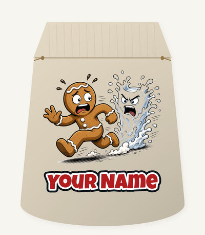 Run, Gingerbread, Run Personalised Santa Sack