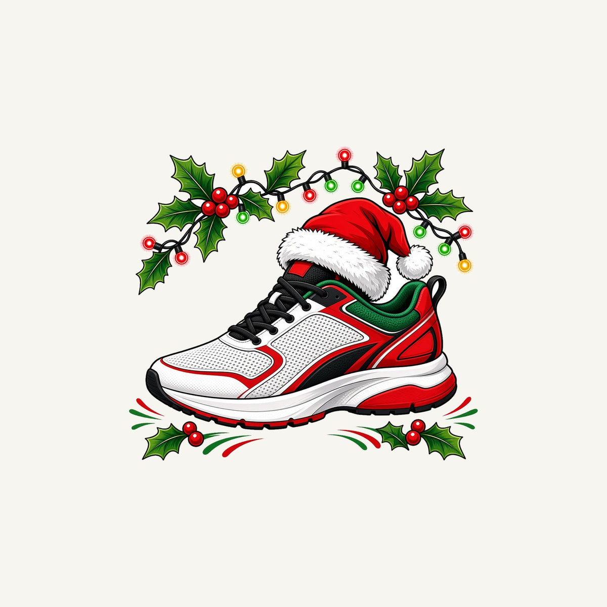 Running Shoe In Santa Hat Personalised Christmas Mug