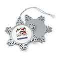 Running Shoe In Santa Hat Personalised Pewter Christmas Ornament