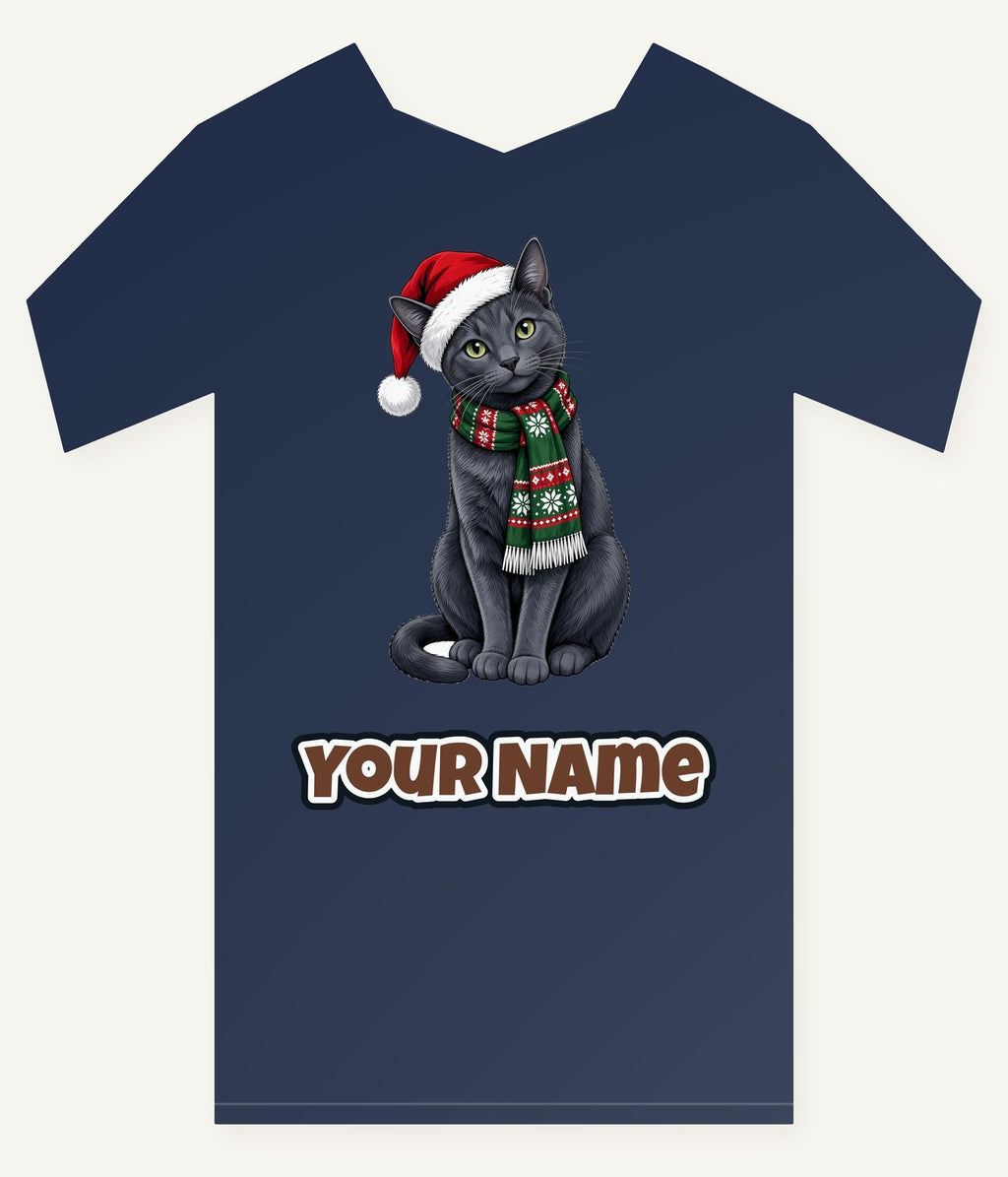 Russian Blue Christmas Personalised Kids Tee and Baby Bodysuit