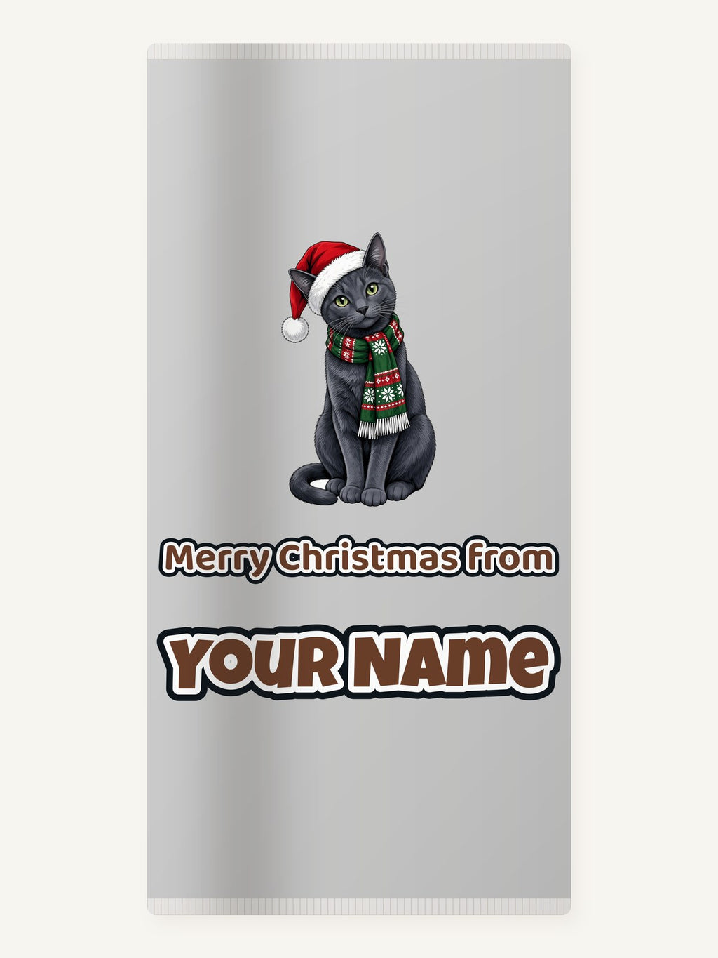 Russian Blue Christmas Personalised Beach Towel