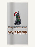 Russian Blue Christmas Personalised Beach Towel
