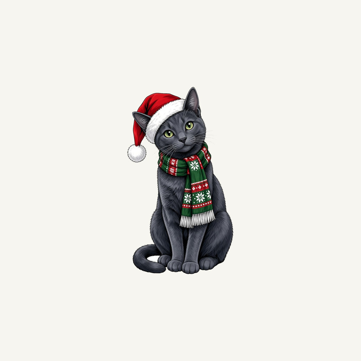 Russian Blue Christmas Personalised Christmas Mug