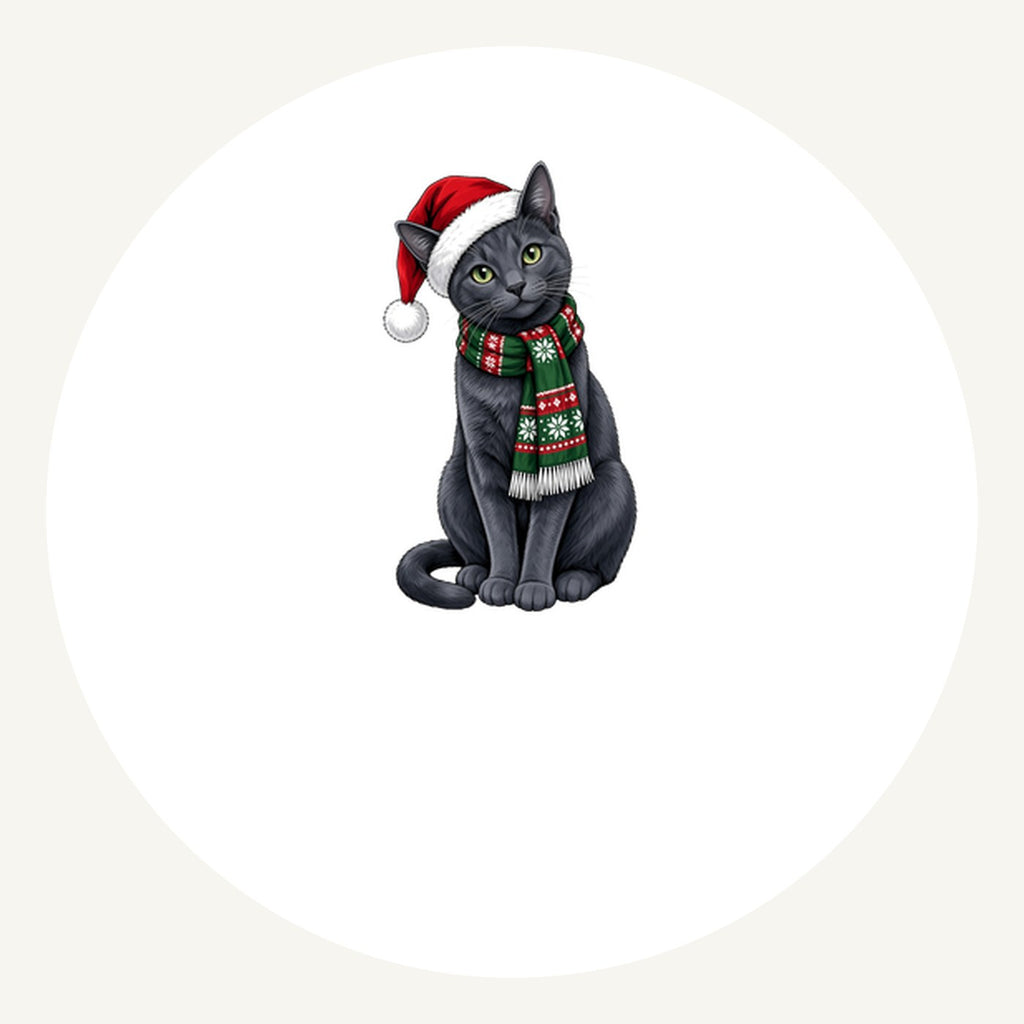 Russian Blue Personalised Pewter Christmas Ornament
