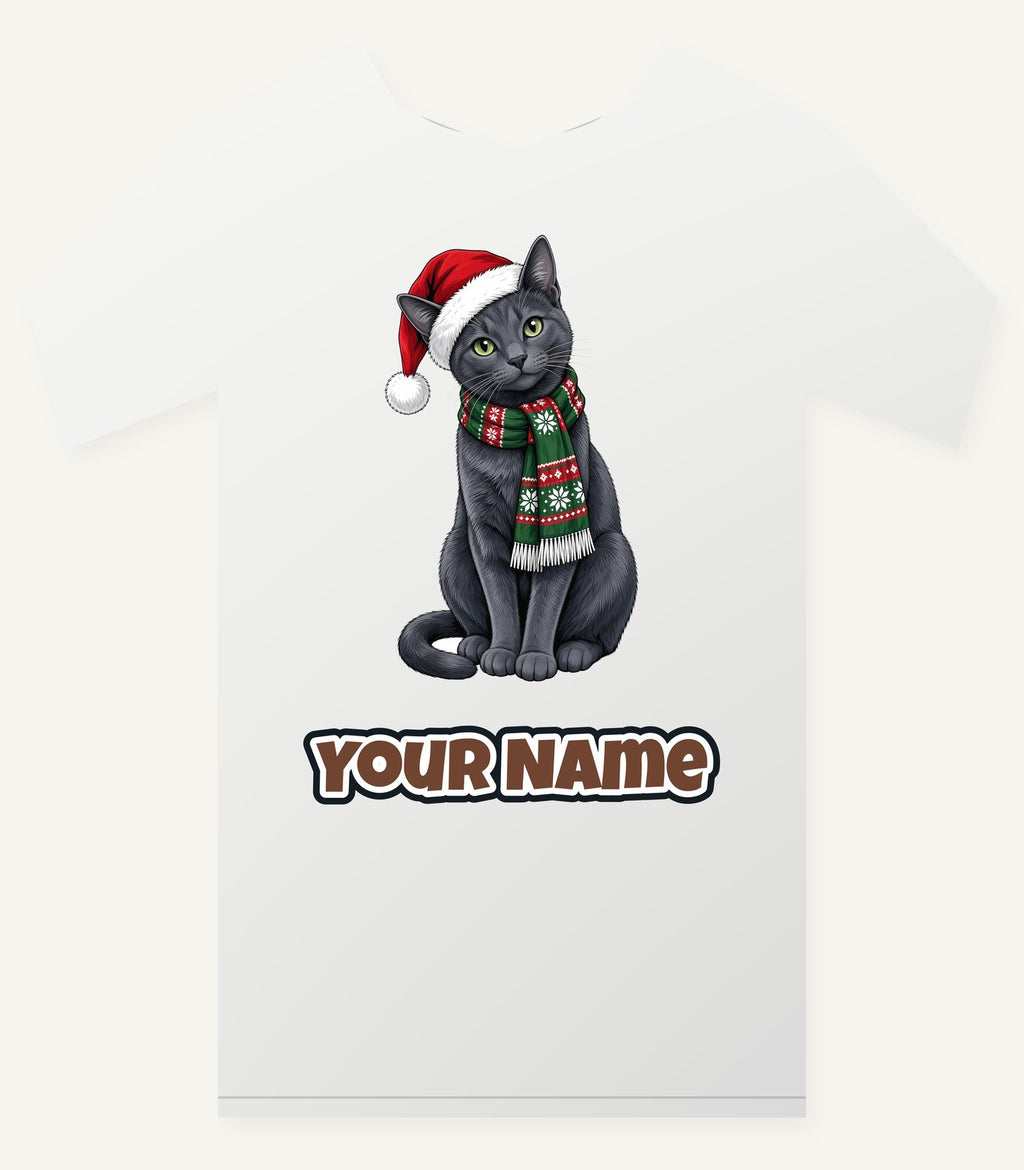 Russian Blue Christmas Personalised Christmas T-Shirt and Hoodie