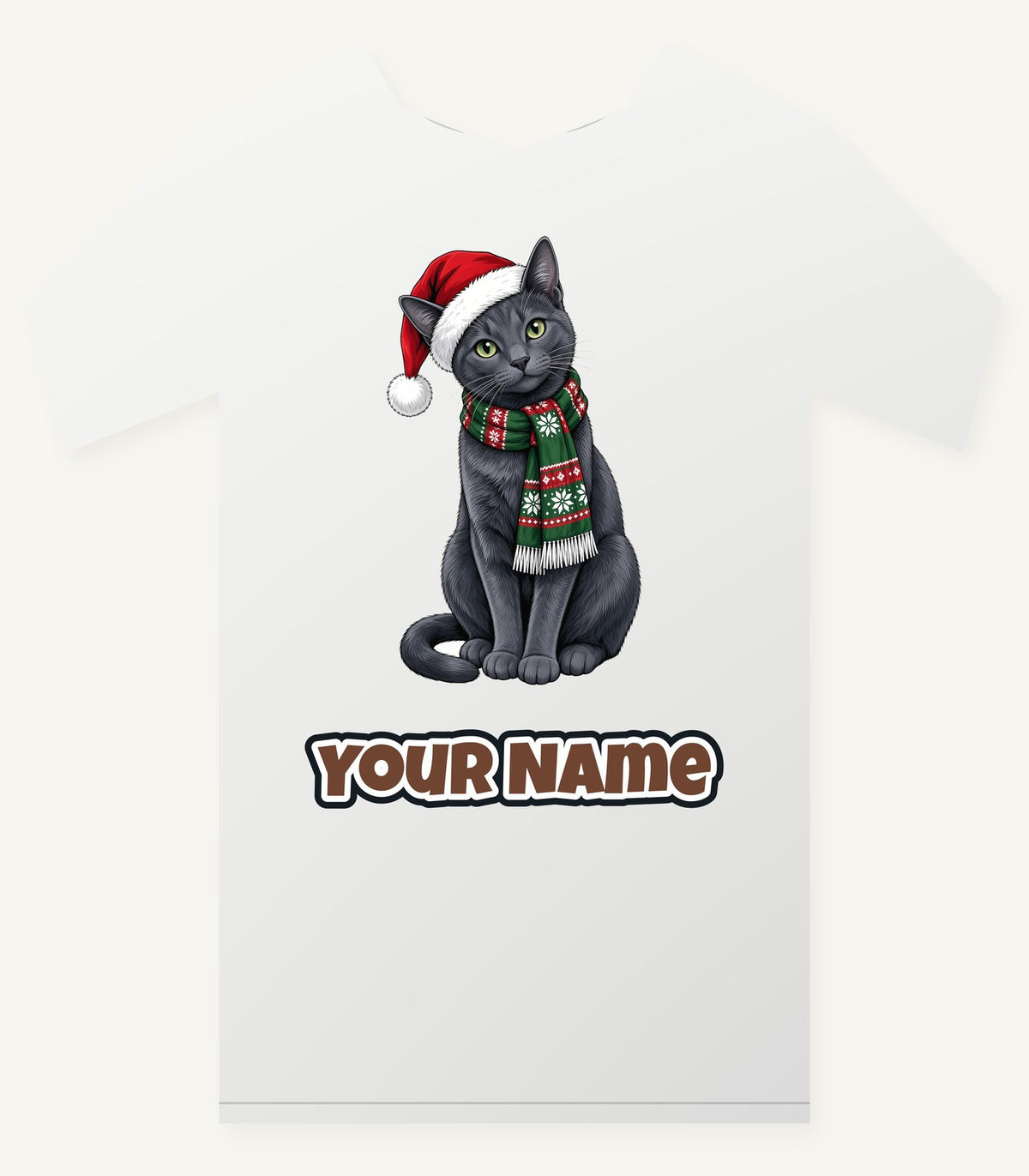 Russian Blue Christmas Personalised Christmas T-Shirt and Hoodie