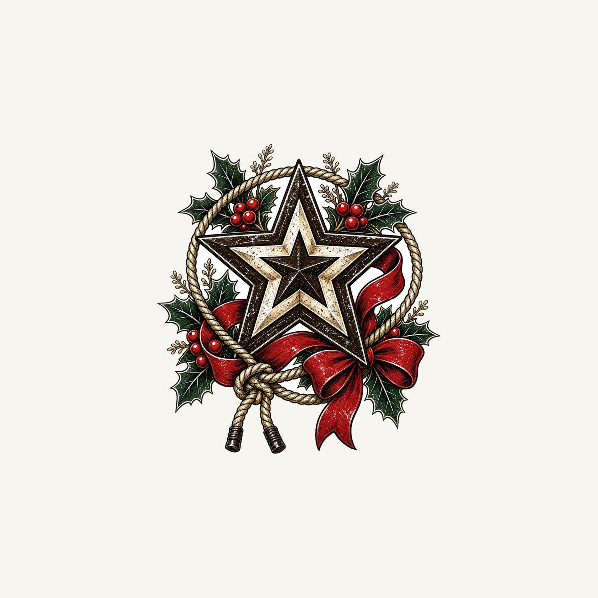 Rustic Barn Star And Rope Personalised Christmas Mug