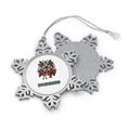 Rustic Barn Star And Rope Personalised Pewter Christmas Ornament