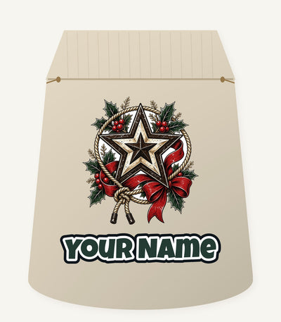 Rustic Barn Star And Rope Personalised Santa Sack