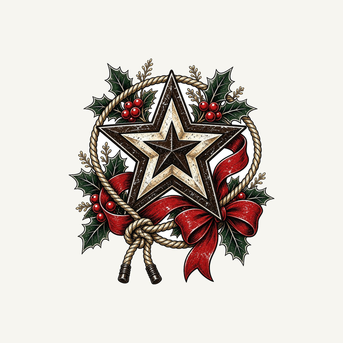 Rustic Barn Star And Rope Personalised Santa Sack