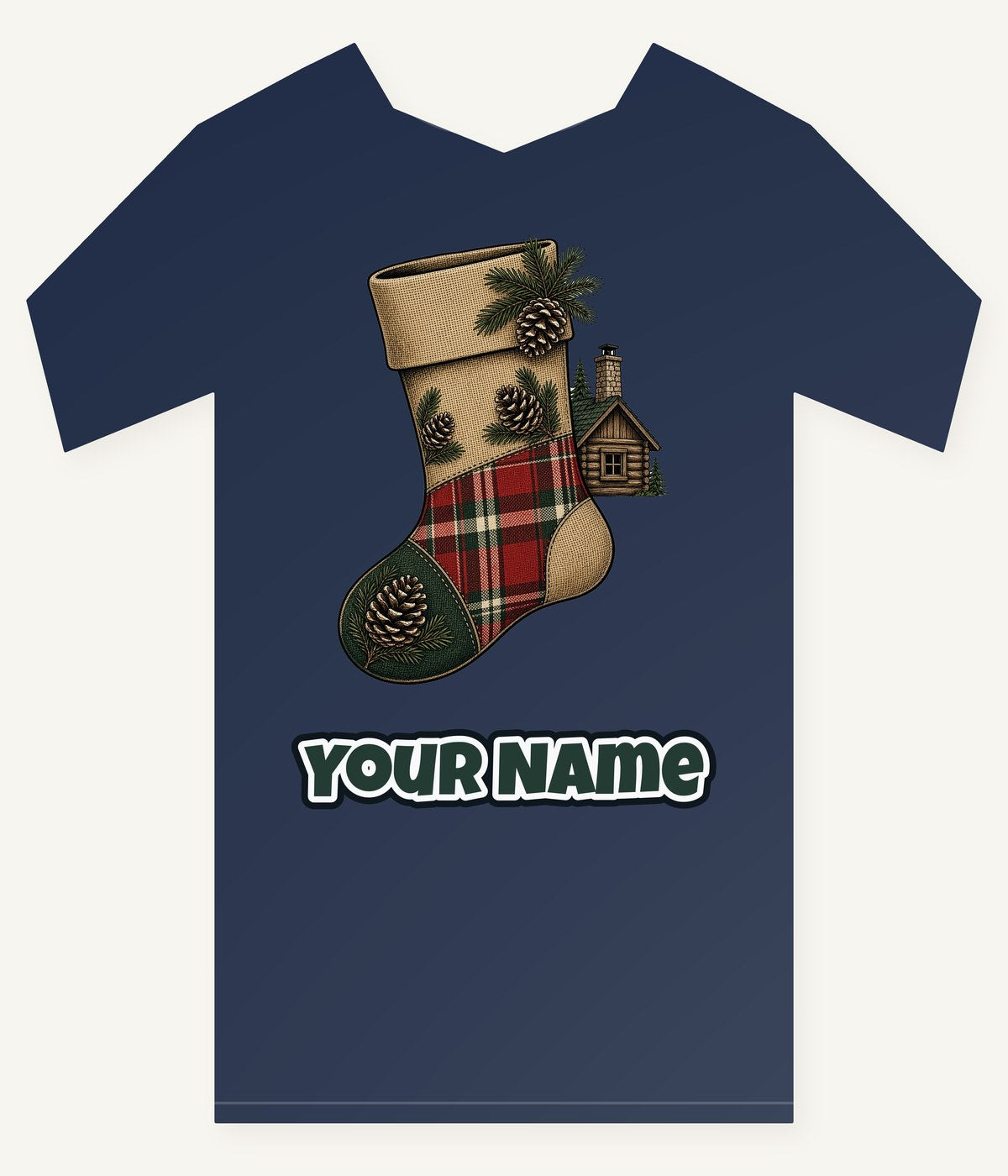 Rustic Hessian Stocking Personalised Kids Tee and Baby Bodysuit
