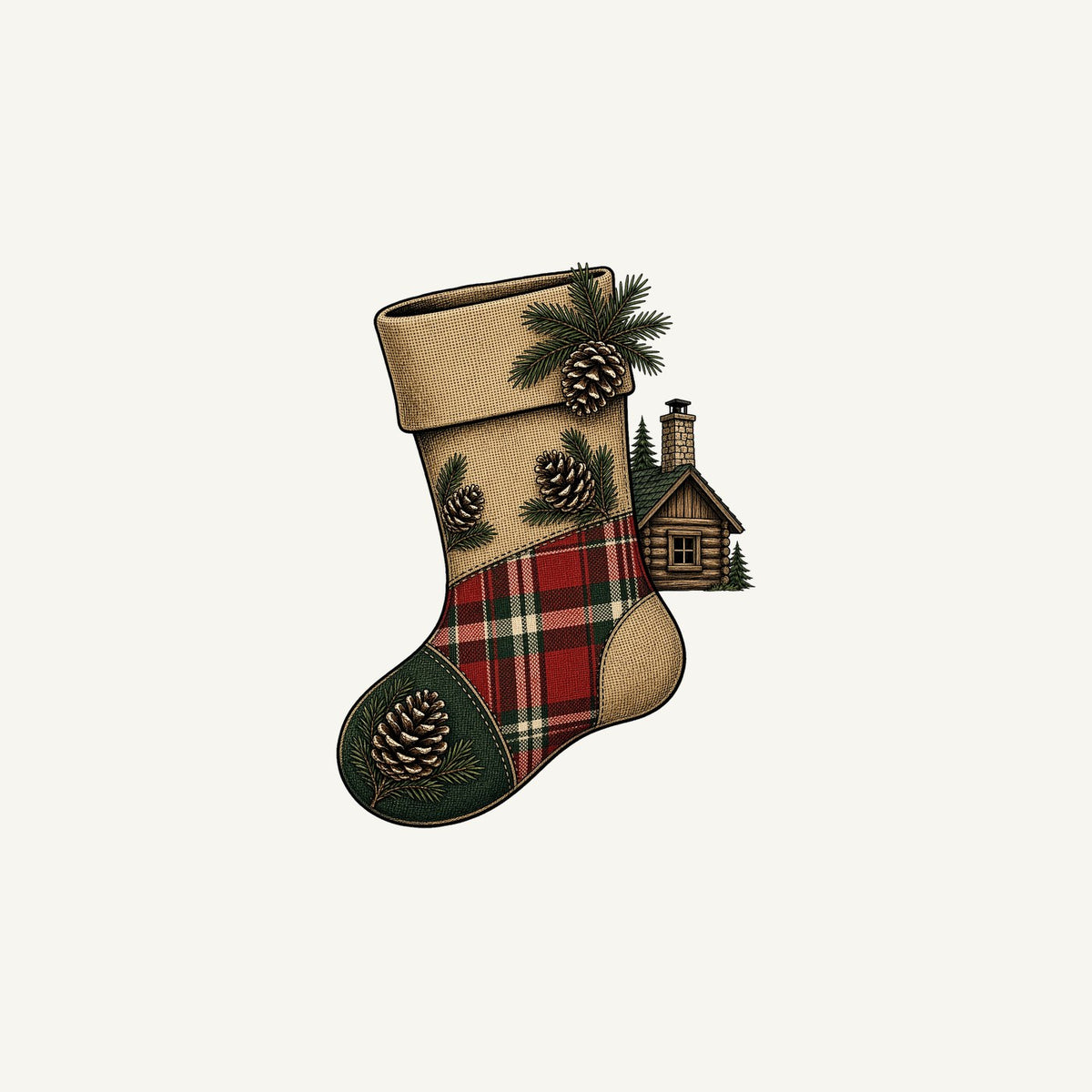 Rustic Hessian Stocking Personalised Christmas Mug