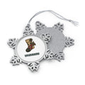 Rustic Hessian Stocking Personalised Pewter Christmas Ornament