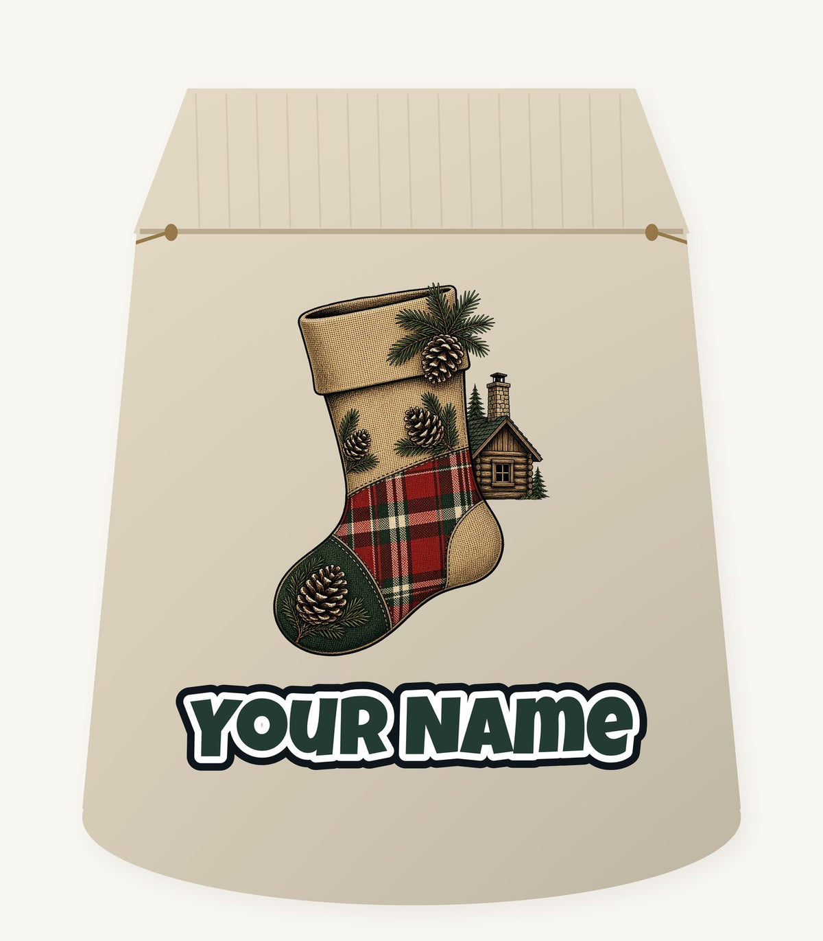 Rustic Hessian Stocking Personalised Santa Sack