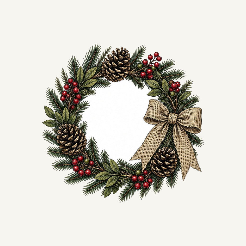 Rustic Pinecone Wreath Personalised Kids Tee and Baby Bodysuit