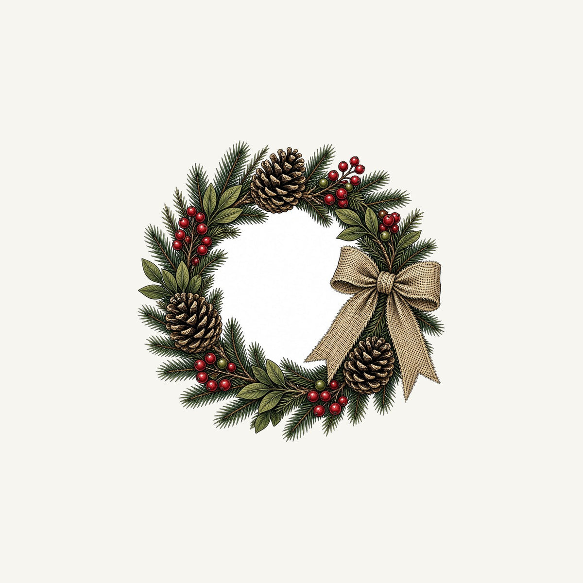 Rustic Pinecone Wreath Personalised Christmas Mug