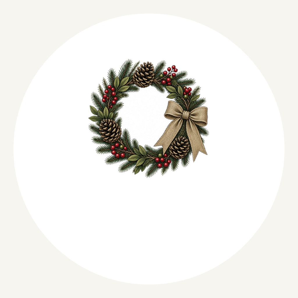 Rustic Pinecone Wreath Personalised Pewter Christmas Ornament