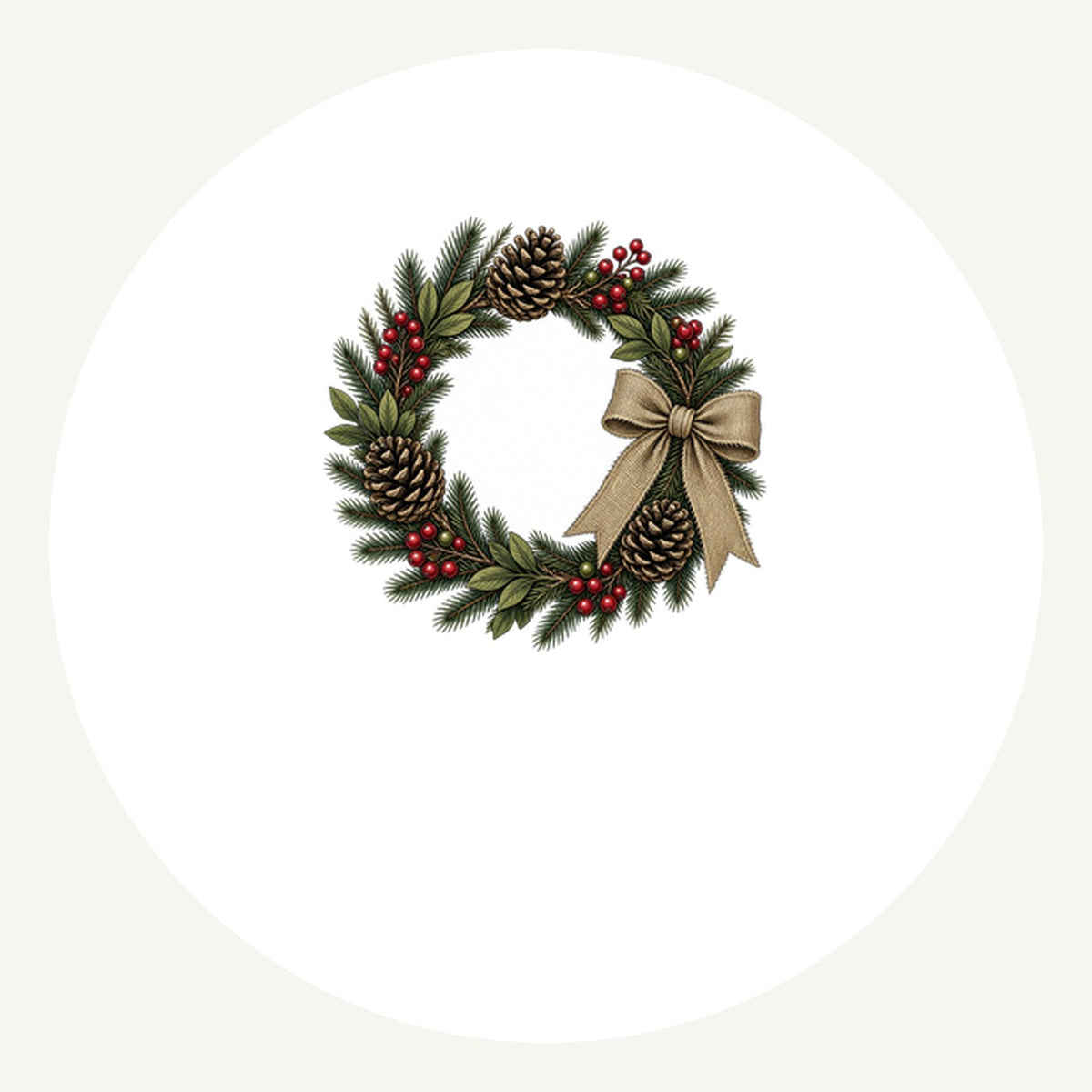 Rustic Pinecone Wreath Personalised Pewter Christmas Ornament