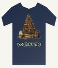 Rustic Timber Christmas Tree Personalised Kids Tee and Baby Bodysuit