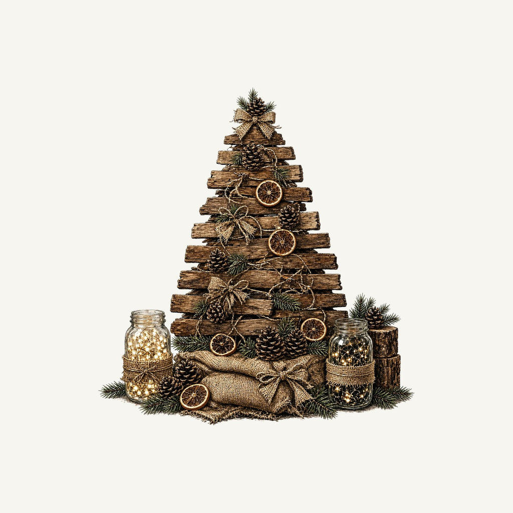 Rustic Timber Christmas Tree Personalised Kids Tee and Baby Bodysuit