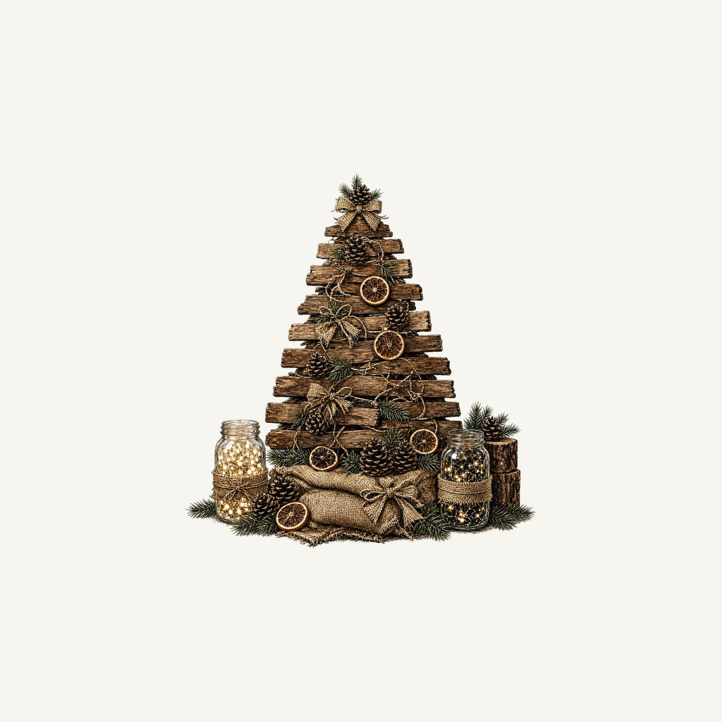 Rustic Timber Christmas Tree Personalised Christmas Mug