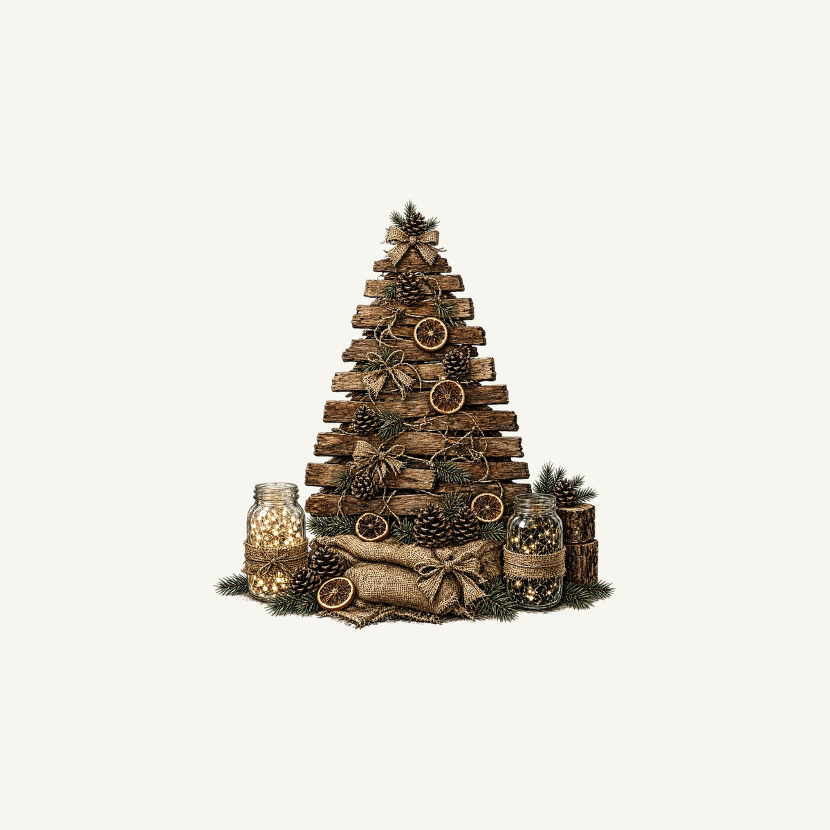 Rustic Timber Christmas Tree Personalised Christmas Mug