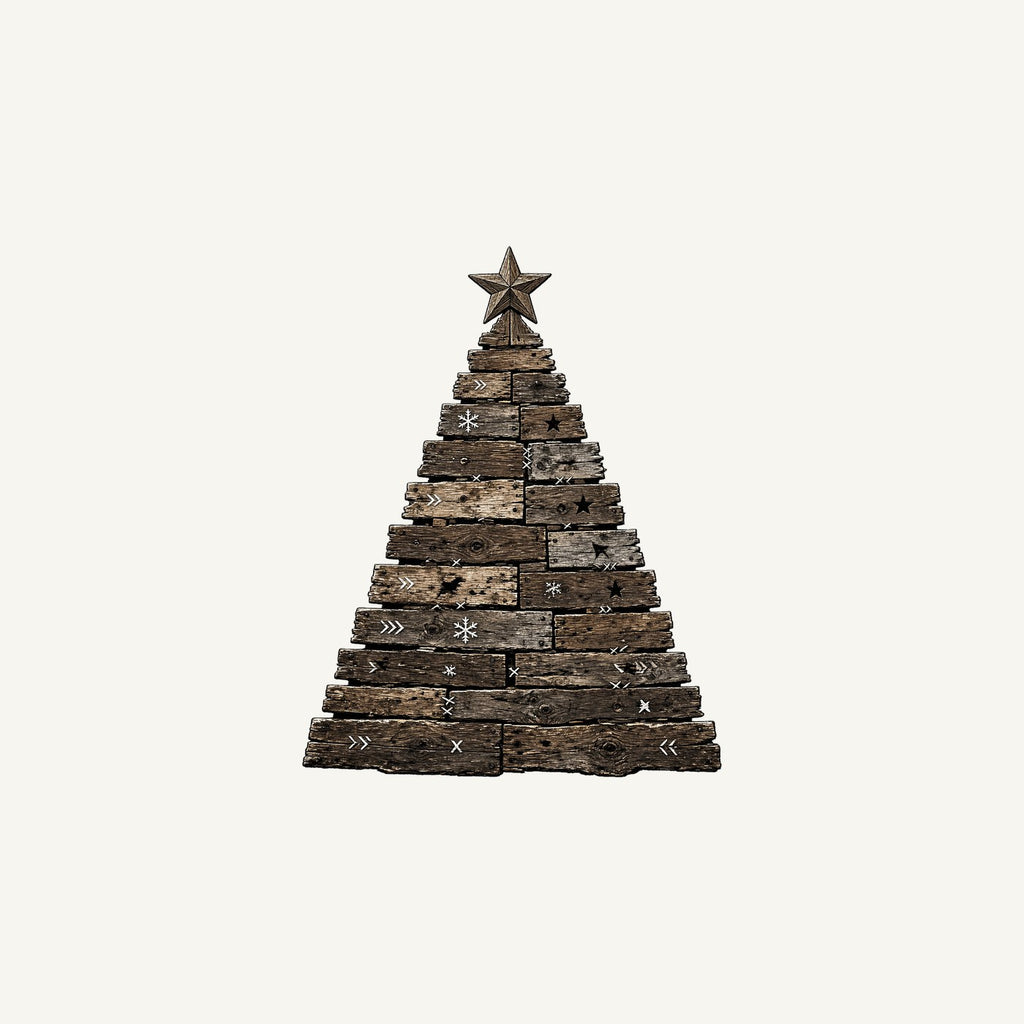 Rustic Timber Christmas Tree Personalised Christmas Mug