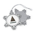 Rustic Timber Christmas Tree Personalised Pewter Christmas Ornament