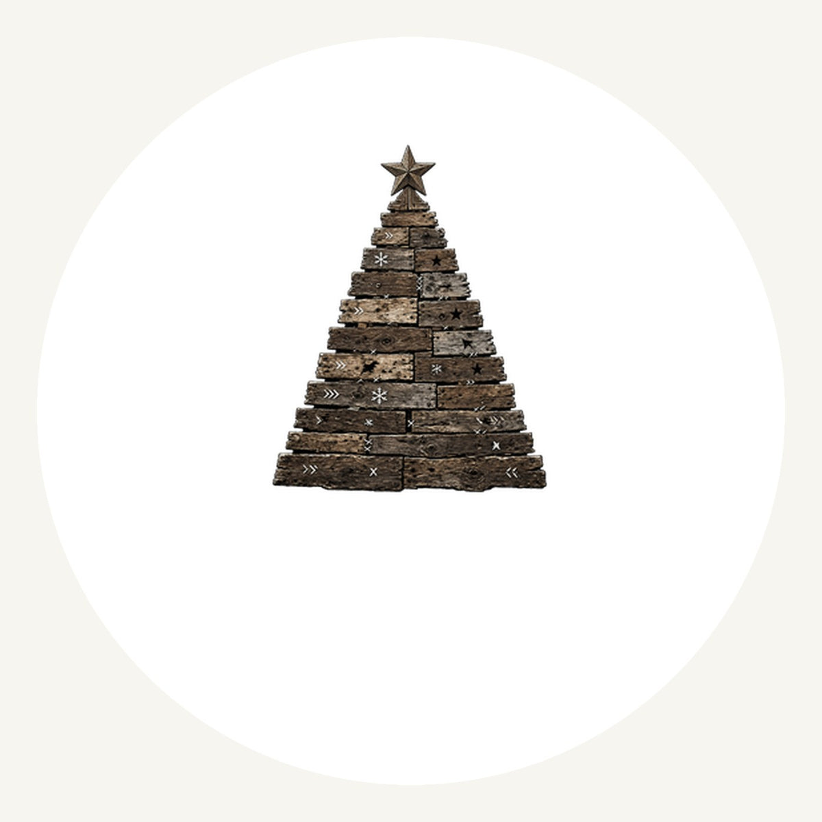 Rustic Timber Christmas Tree Personalised Pewter Christmas Ornament