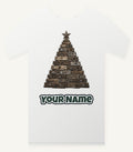 Rustic Timber Christmas Tree Personalised Christmas T-Shirt and Hoodie