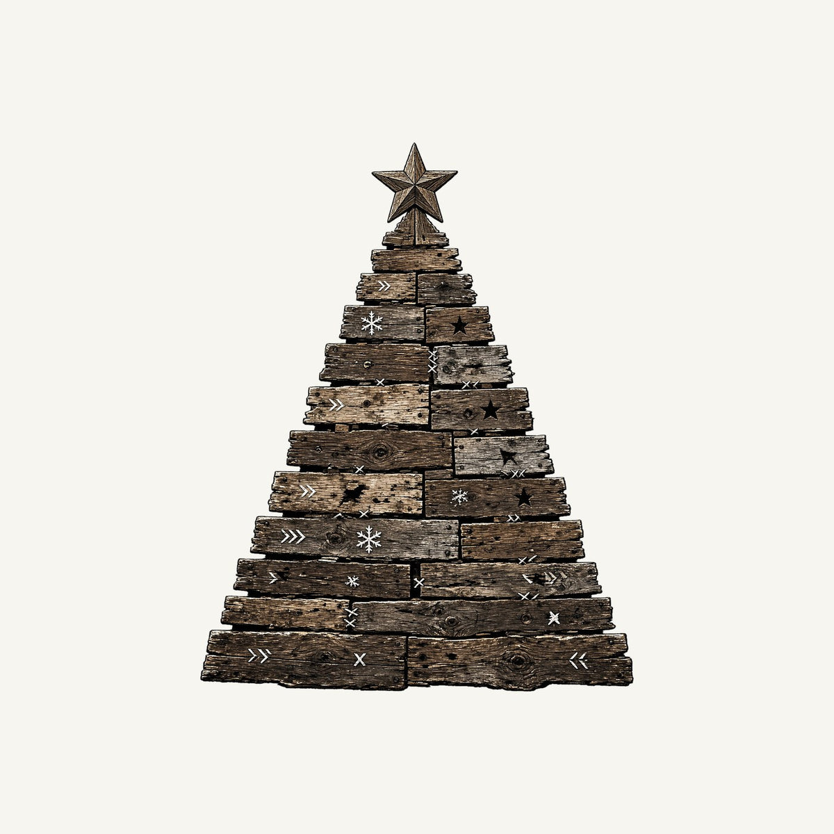 Rustic Timber Christmas Tree Personalised Christmas T-Shirt and Hoodie
