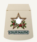Rustic Wooden Star with Holly Personalised Santa Sack