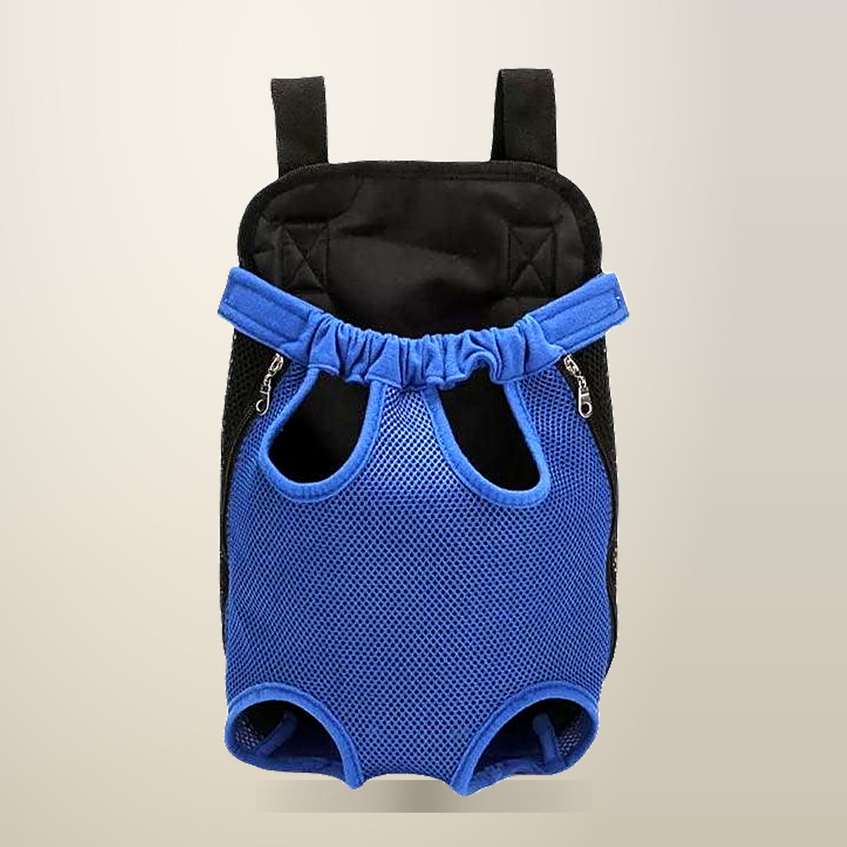 Small Pet Carrier Backpack, Mesh and Canvas, on a plain cream background