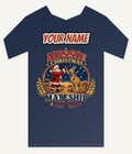 Santa And Kangaroo Mateship Personalised Kids and Baby Christmas Tee