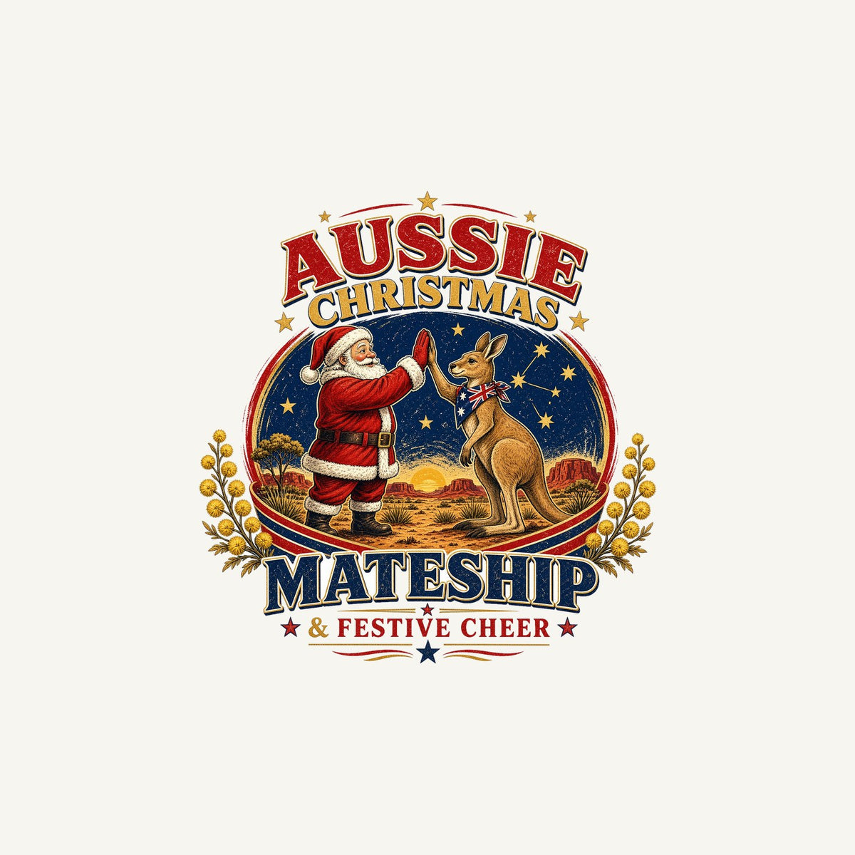 Santa And Kangaroo Mateship Personalised Christmas Mug