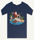 Santa and the Dog on Tour Personalised Kids and Baby Christmas Tee